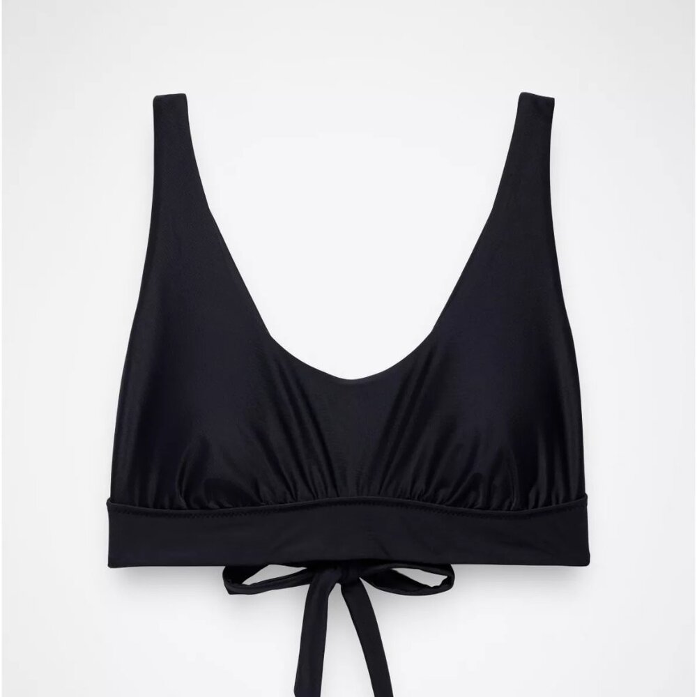prAna Mallorca Swim Top | Size S | NWT | Black | Lace-Up Back | Sustaina…